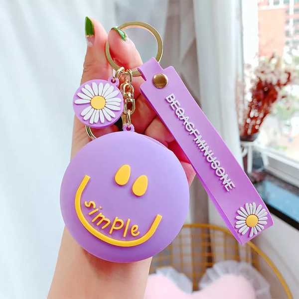 Smile Silikon Ayna ve Anahtarlık KIRMIZI