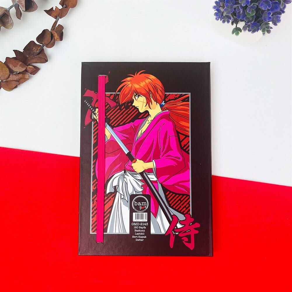 Samurai X Tasarımlı Lastikli Defter