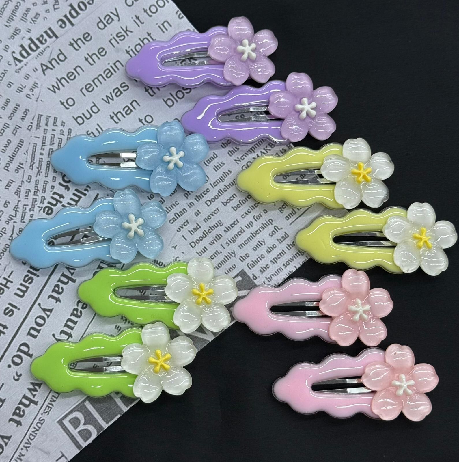 2'li Çiçekli Çıt çıt Toka 10 Adet