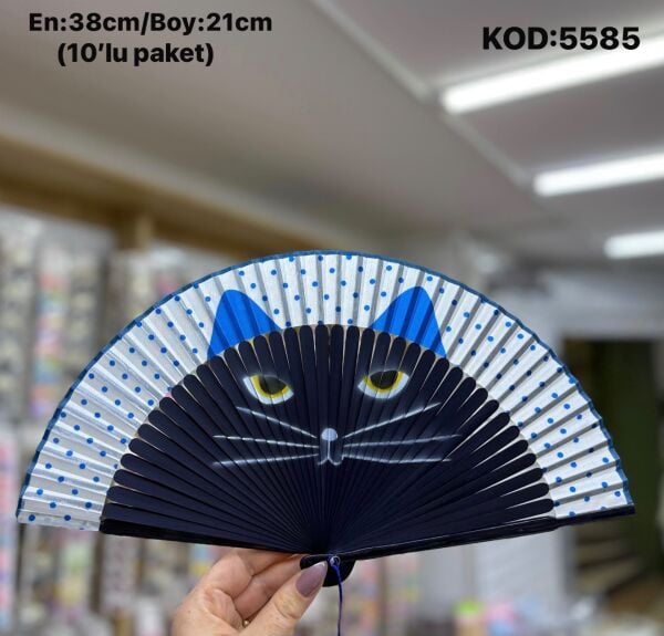 Kedi Baskılı Yelpaze