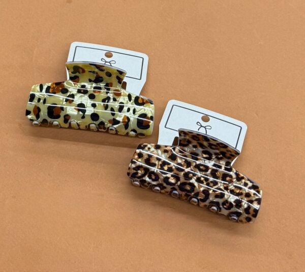 Leopar Desenli Lüx Kemik Mandal Toka (12 adet)