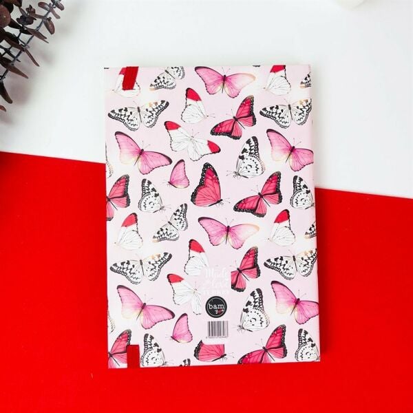 Kelebek Tasarımlı Lastikli Defter