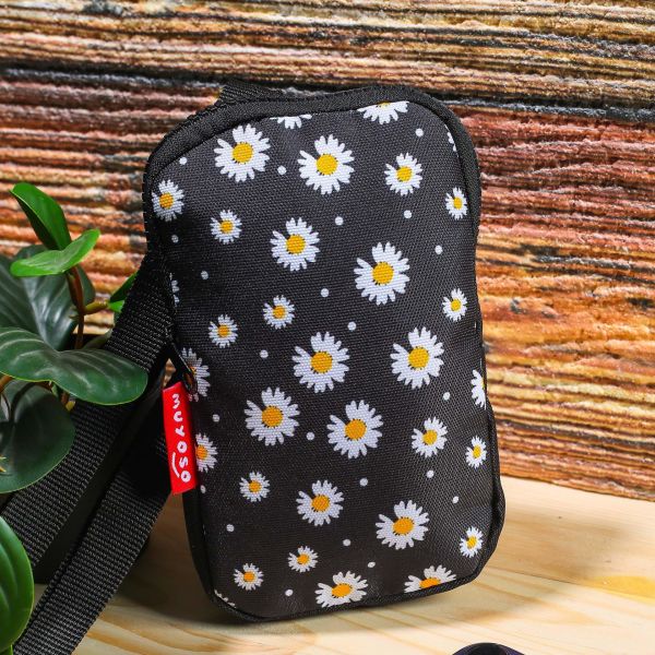 Papatya Baskılı Telefon Çantası