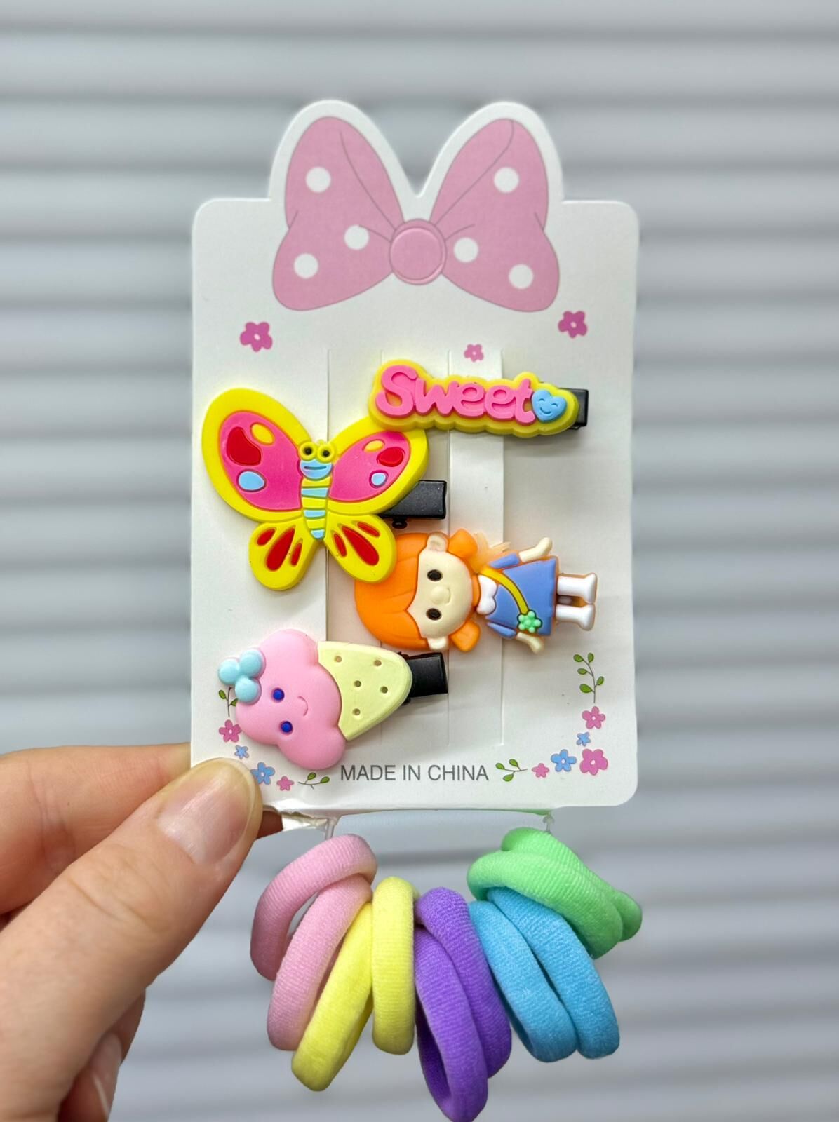 4'lü Klips ve Lastik Çocuk Set Toka