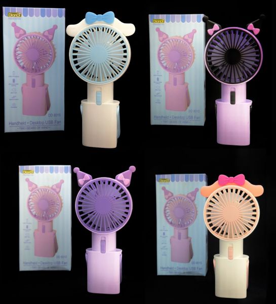 Cinnamoroll Kuromi Karakterli  Mini Fan Masaüstü Taşınabilir Telefon Stantlı El Fan