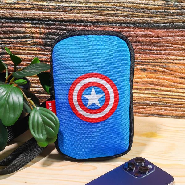 Kaptan America Baskılı Telefon Çantası