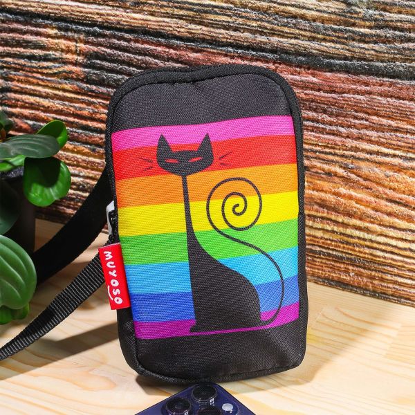 Kedi Baskılı Telefon Çantası