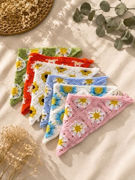 Desenli Örgü Bandana Modelleri Bohem Saç Bandanası
