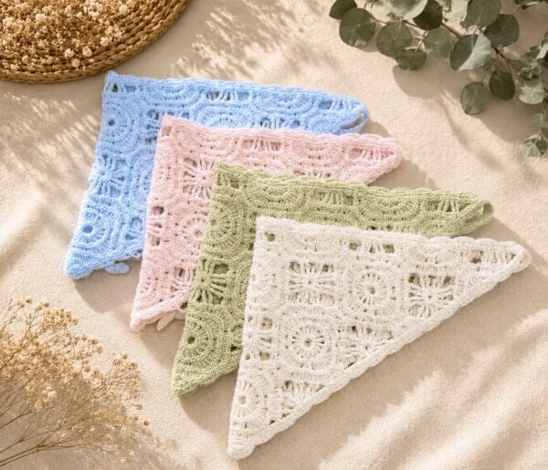 Desenli Örgü Bandana Modelleri Bohem Saç Bandanası