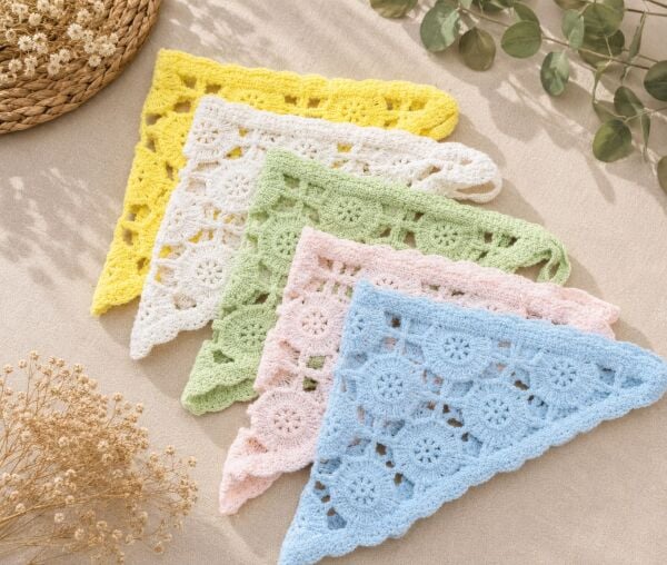 Desenli Örgü Bandana Modelleri Bohem Saç Bandanası