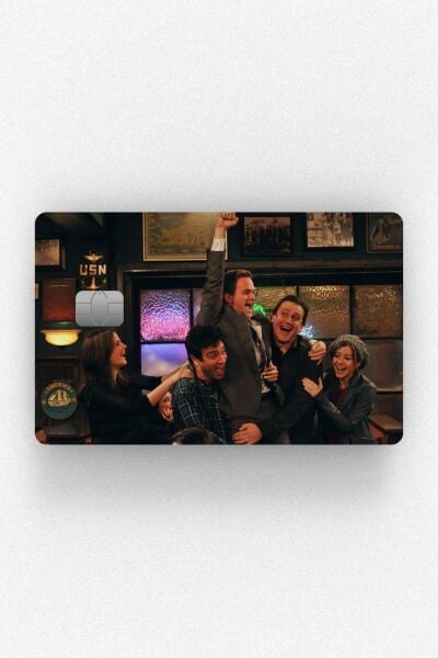 HIMYM BAR Tasarımlı Kredi Kartı Kaplama Stickeri Papara, Tosla, Kredi Kartı Için Uyumlu