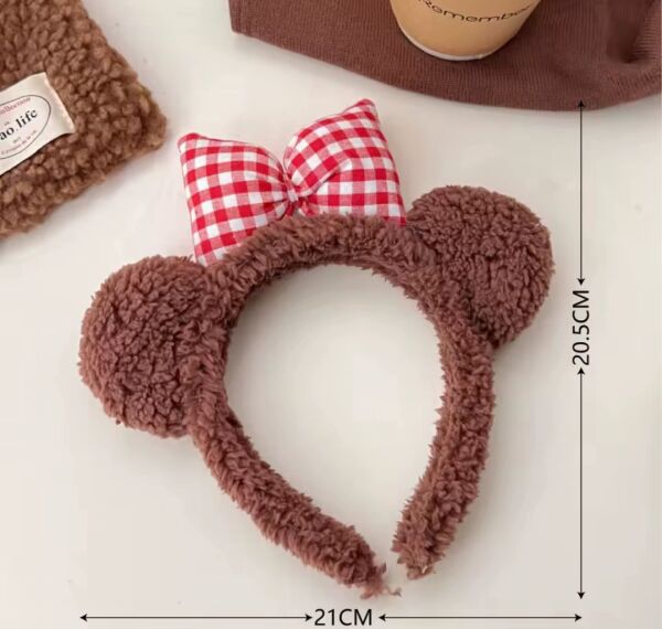 Peluş Fiyonk ve Kulak Detaylı Taç 12 Adet