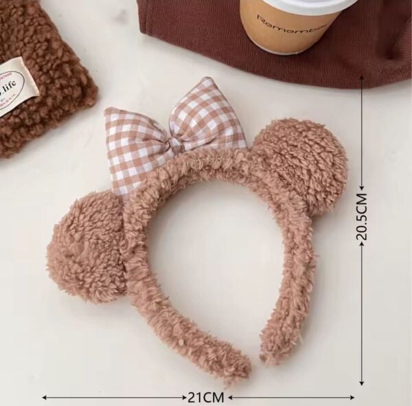 Peluş Fiyonk ve Kulak Detaylı Taç 12 Adet