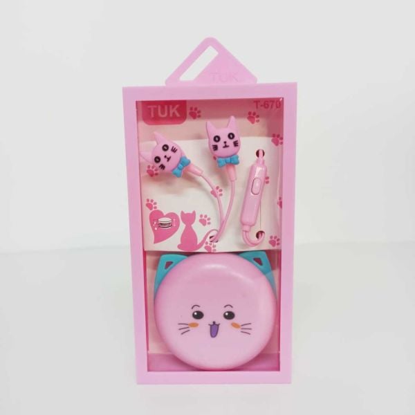 Pembe Kedi Kafalı Kulaklık