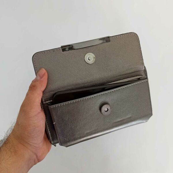 Gümüş Telefon Koymalı Kadın Cüzdanı