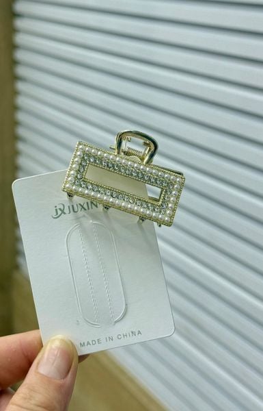 Metal Taşlı İncili Mandal Toka