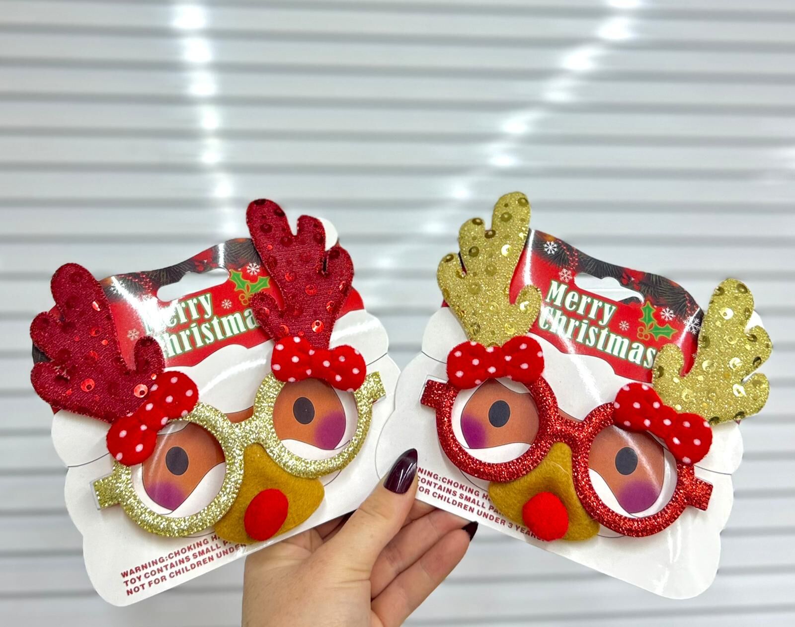 Yılbaşı Noel Geyikli Parti Gözlüğü  12 Adet