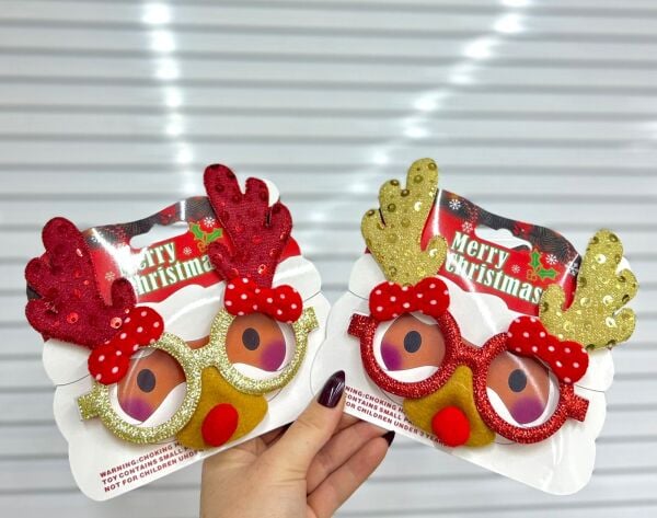 Yılbaşı Noel Geyikli Parti Gözlüğü  12 Adet