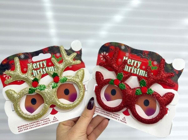 Yılbaşı Noel Geyikli Parti Gözlüğü  12 Adet