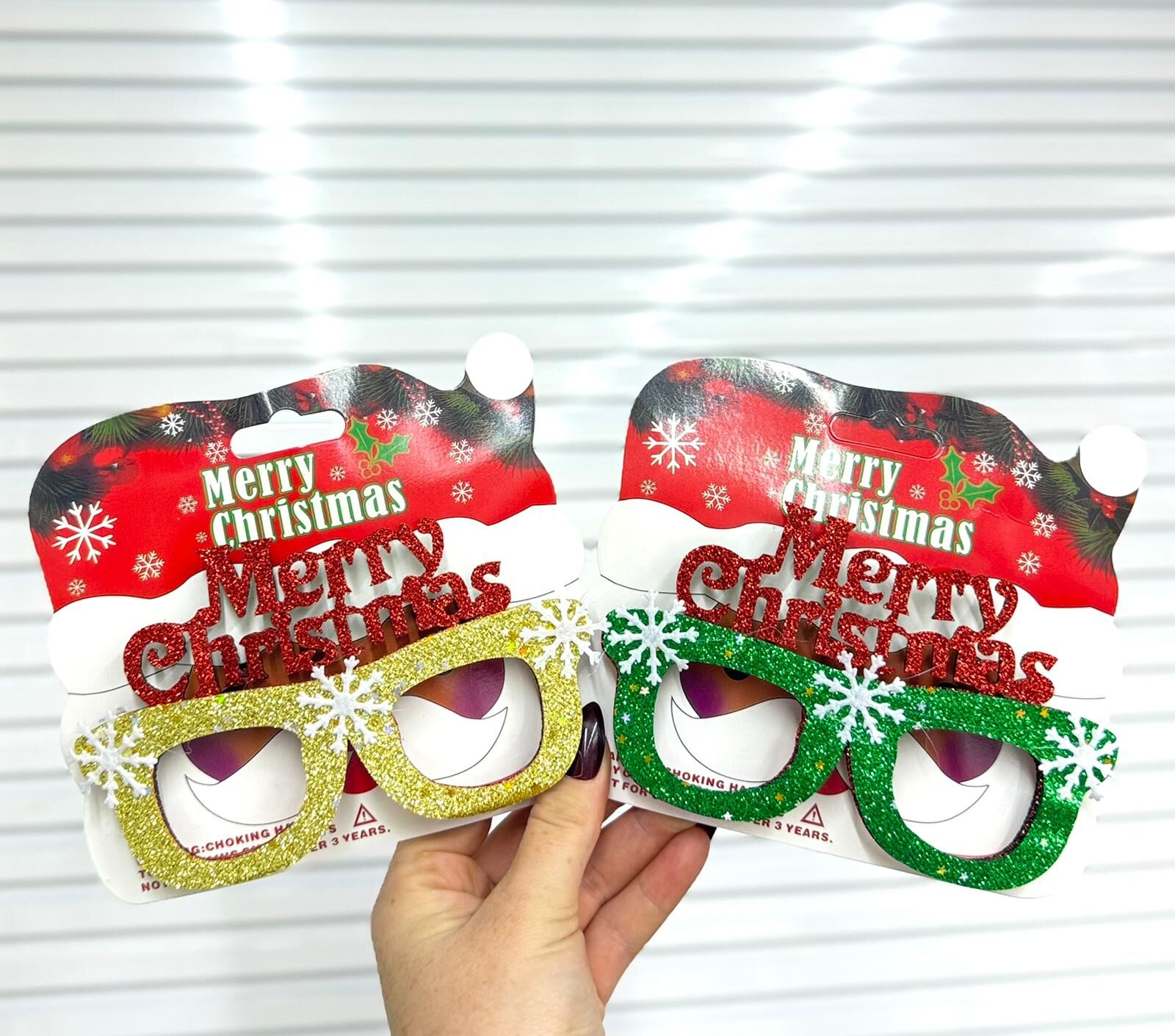 Yılbaşı Yıldızlı Parti Gözlüğü | Merry Christmas Simli Gözlük Serisi 12 Adet