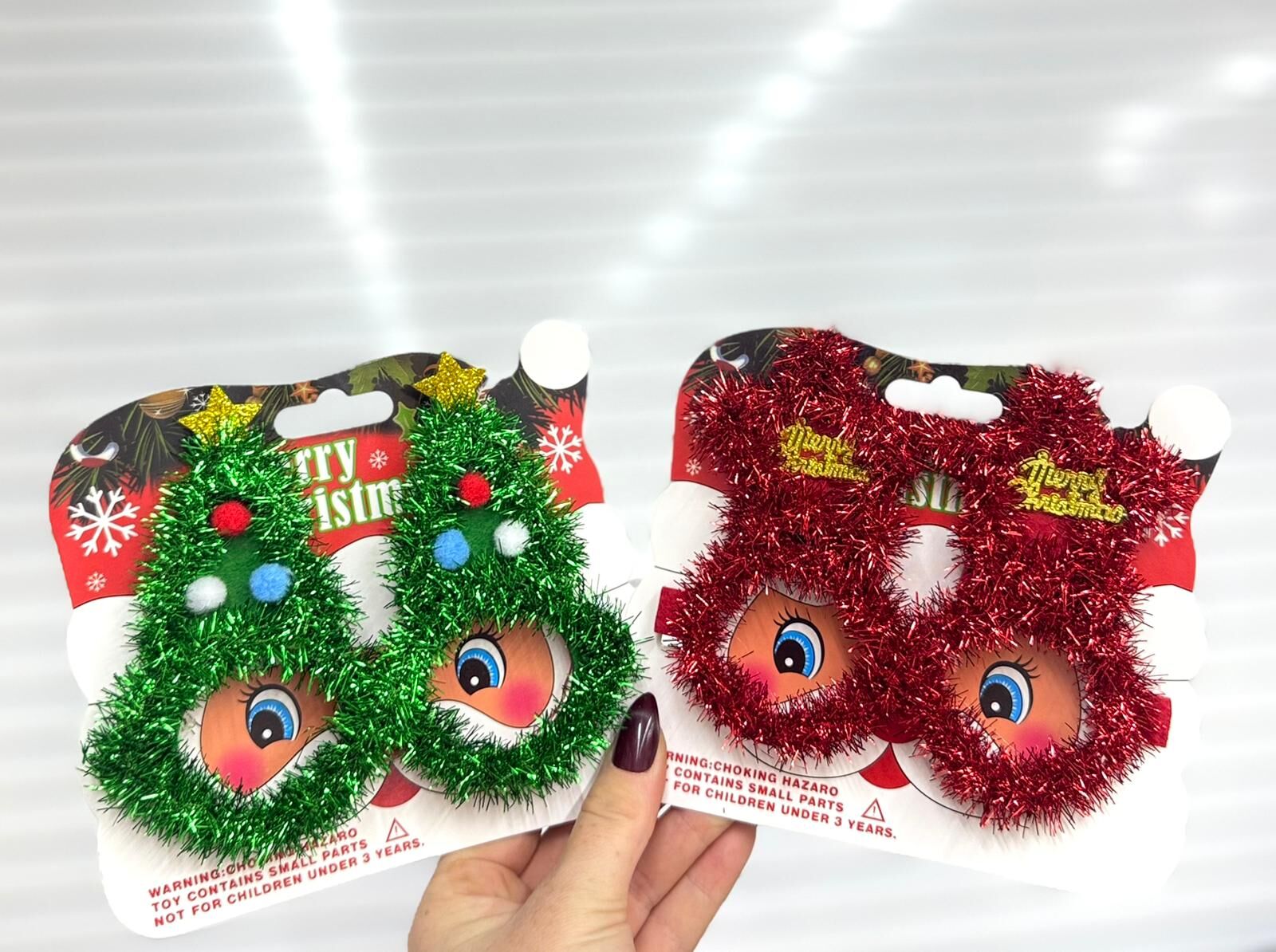 Tüylü Çam Ağacı Yılbaşı Parti Gözlüğü | Merry Christmas 12 Adet
