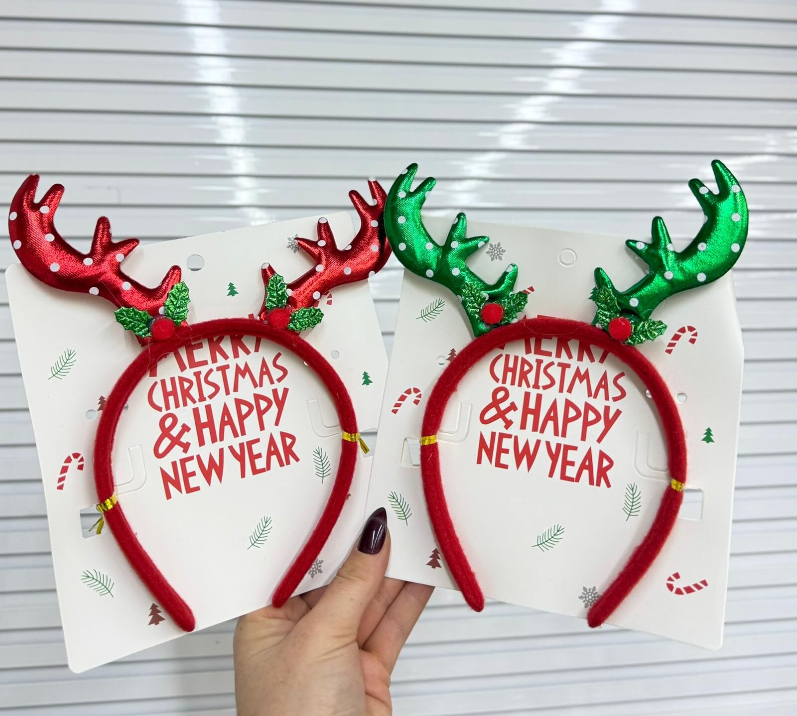 Yılbaşı Geyik Boynuzlu Parti Tacı | Merry Christmas 12 Adet