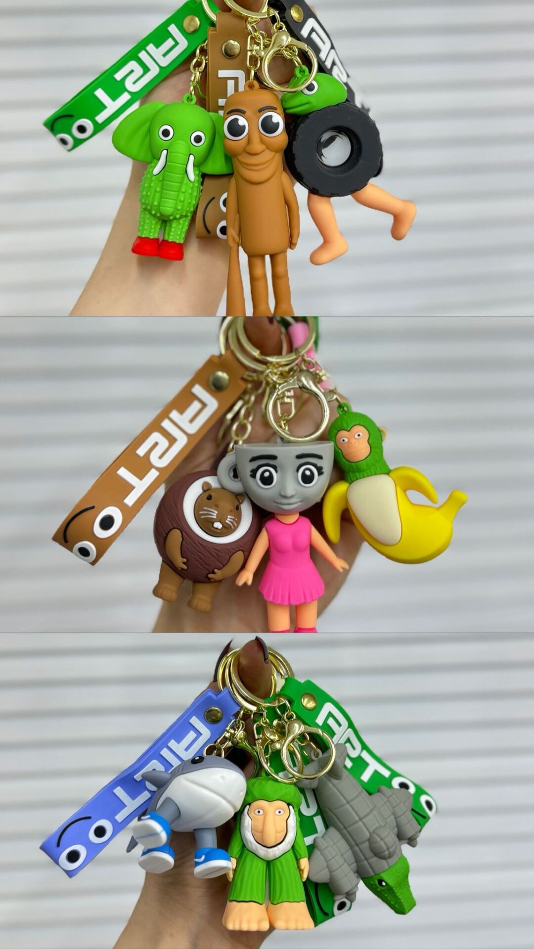 Sevimli Karakterler Silikon Anahtarlık 12 Adet