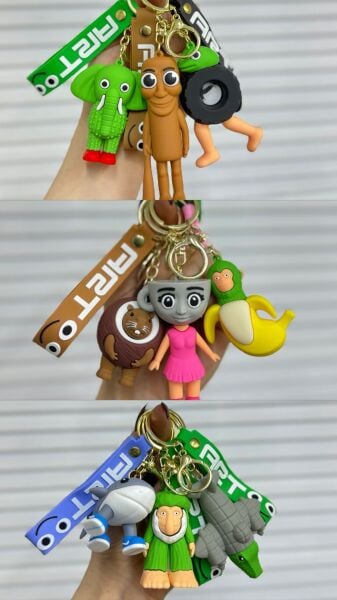 Sevimli Karakterler Silikon Anahtarlık 12 Adet