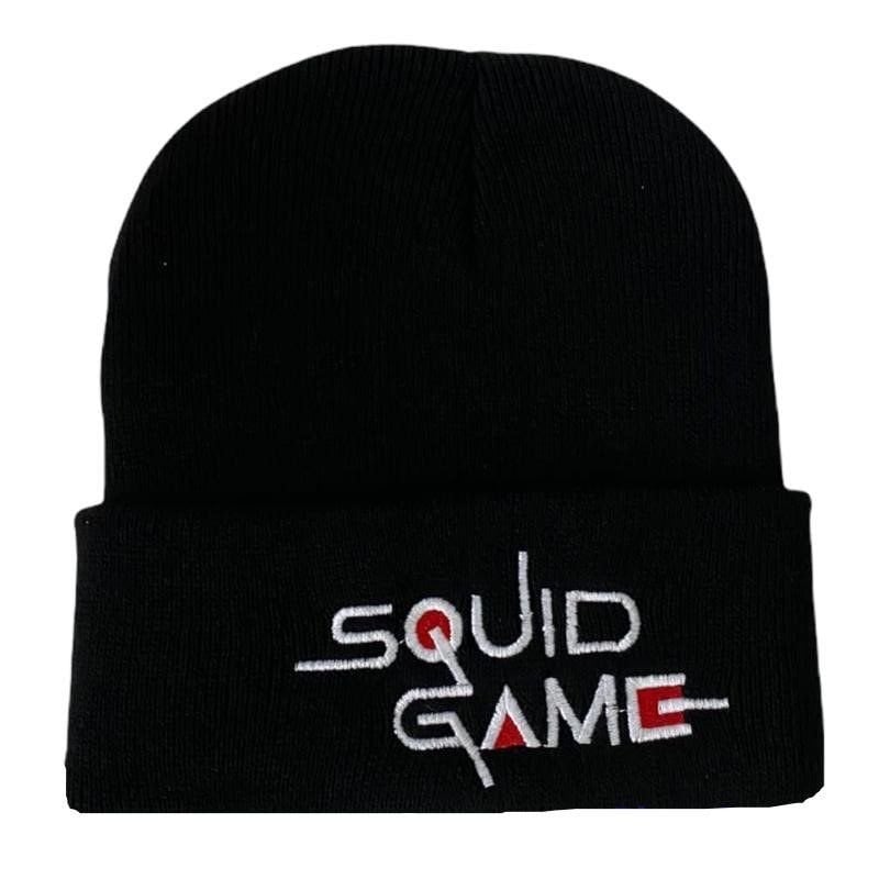 Squid Game Nakışlı Siyah Bere