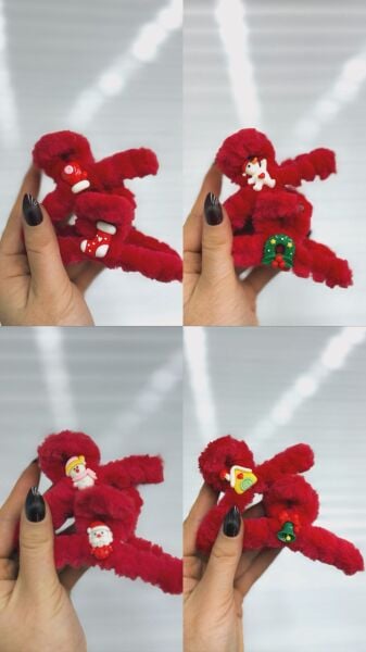 Yeni Yıl  Peluş Mandal Toka 12 Adet