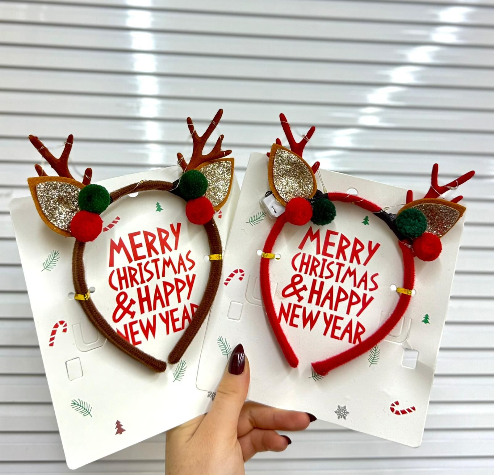 Renkli Işıklı Yılbaşı Parti Tacı | Merry Christmas12 Adet