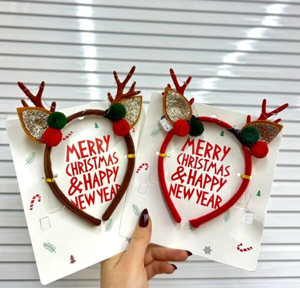 Renkli Işıklı Yılbaşı Parti Tacı | Merry Christmas12 Adet