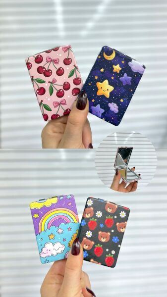 Desenli Küçük El, Çanta Aynas 12 Adet