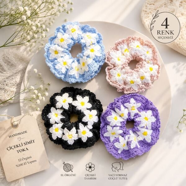 El örgüsü Çiçekli Simit Toka 12 adet
