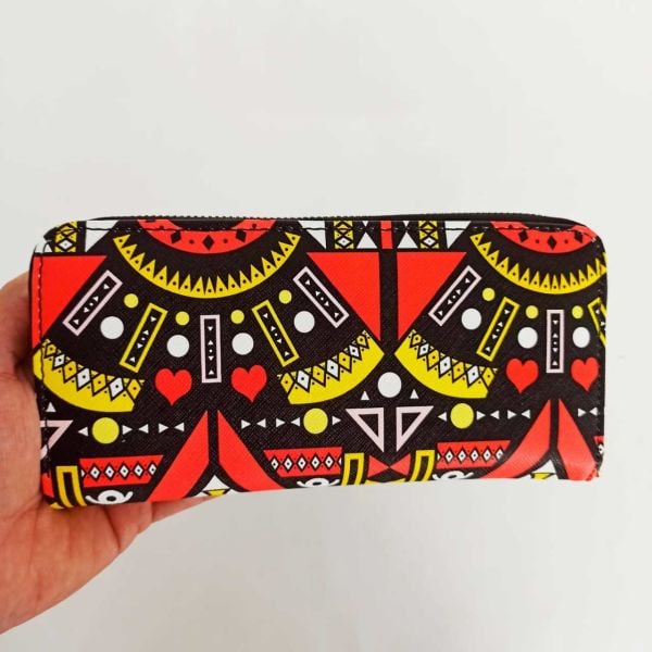 Karma Püsküllü Totem Kumaş Polo Kadın Cüzdanı