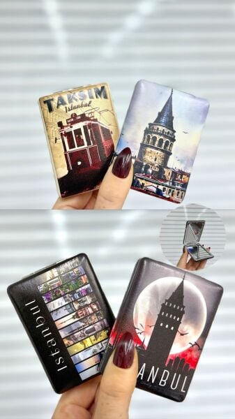 İstanbul Temalı  Baskılı Ayna 12 Adet